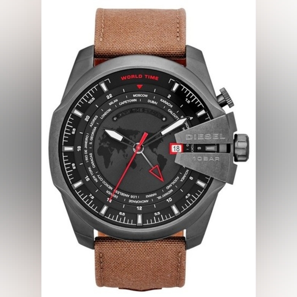 Diesel World Time Gunmetal Watch - Picture 2 of 4